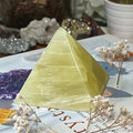 Lemon Calcite Pyramid 1- 5.5cm x 6.4cm Crystals