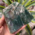 Moss Agate Slice - Optimism & Courage 1- 10.1cm x 11.4cm Crystals