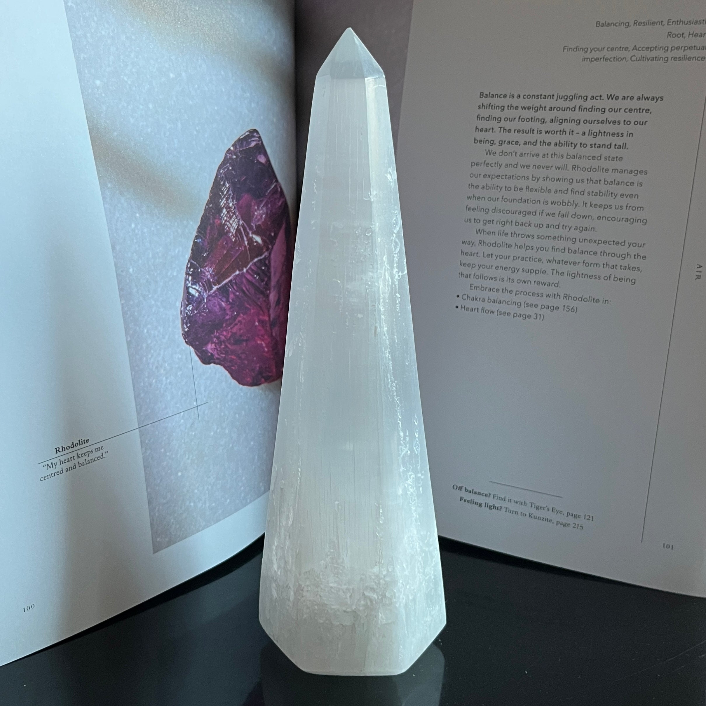 Selenite (Satin Spar) Hex Base Point - Cleansing & Purification