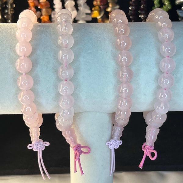 Power Bracelets Rose Quartz (0.7cm) Crystals