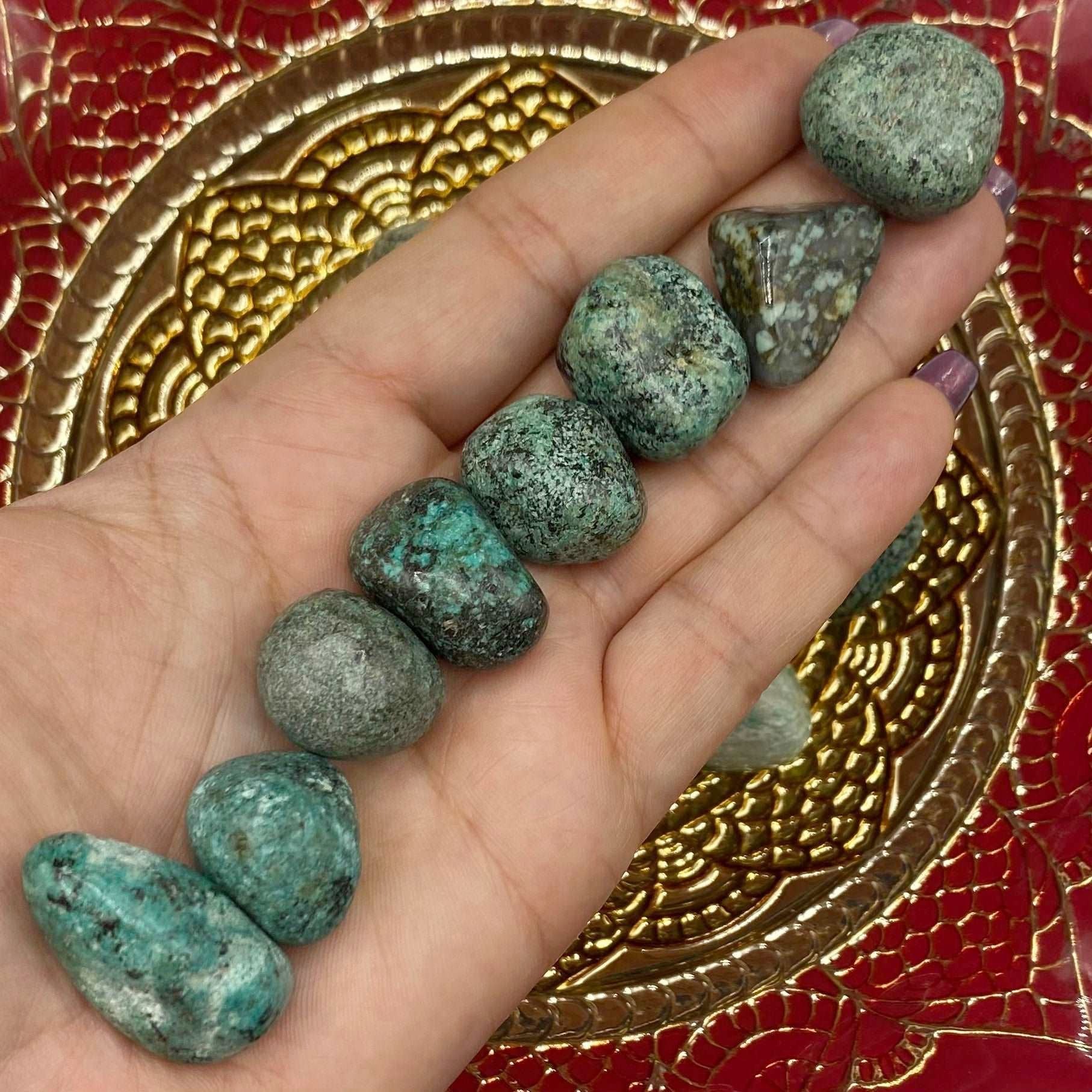 African Turquoise Tumblestones - Spiritual Evolution & Wisdom Small Crystals