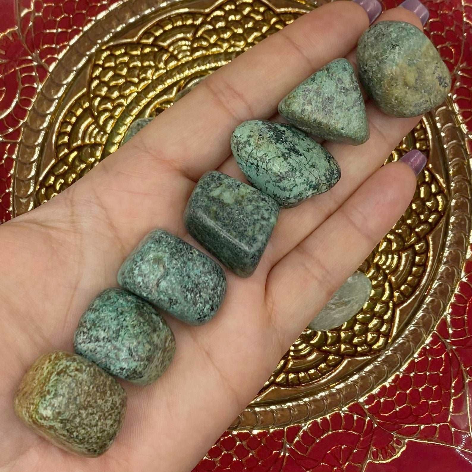 African Turquoise Tumblestones - Spiritual Evolution & Wisdom Medium Crystals