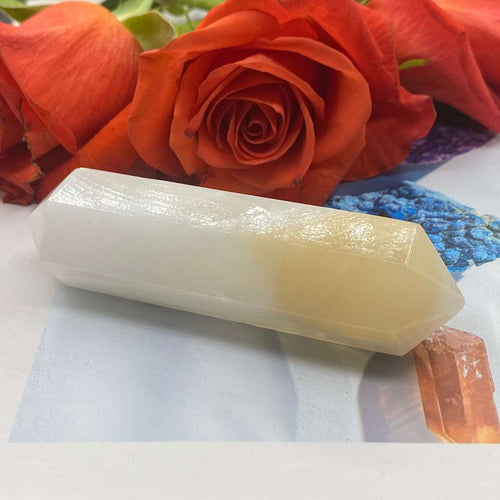 Amber Aragonite Double Terminated Point Crystals