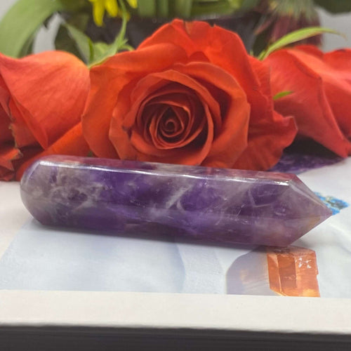 Amethyst Wand (6 Faceted) 9cm Crystals