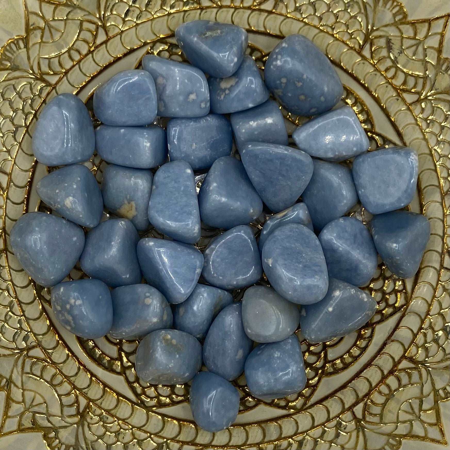 Angelite Tumblestones - Angelic Connection & Harmony Medium Crystals