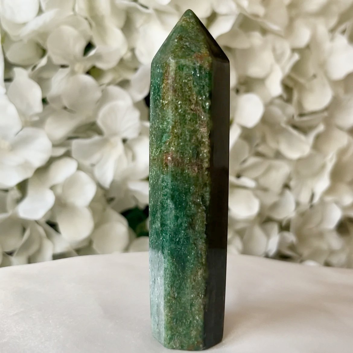 Green Fuchsite Polished Point Crystals