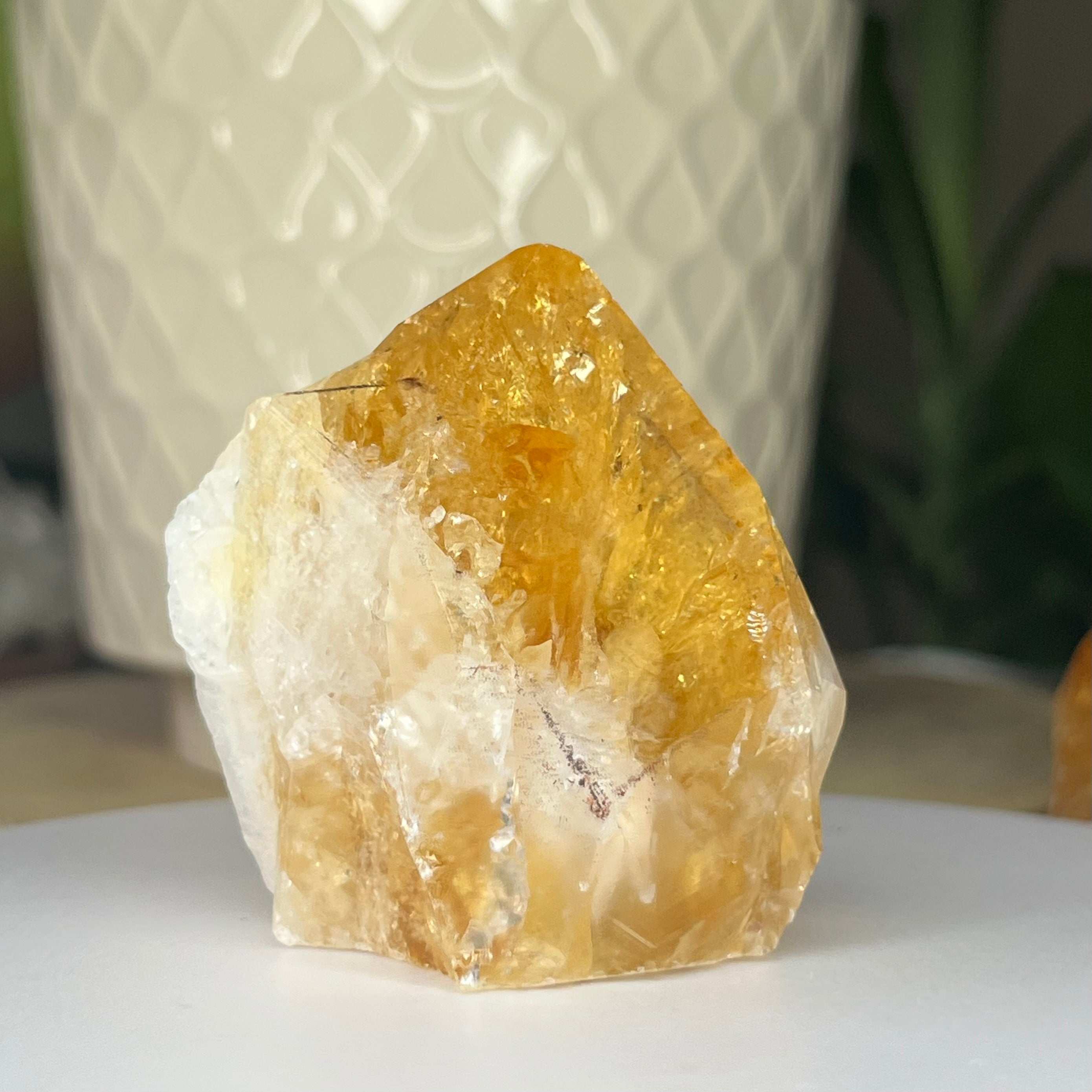 Citrine Cut Base Point (Heat Treated) - Abundance & Success 2- 5cm x 5cm Crystals