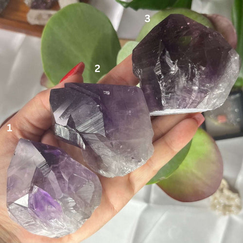 Amethyst Cut Base Point -Spiritual Wisdom & Comfort Crystals