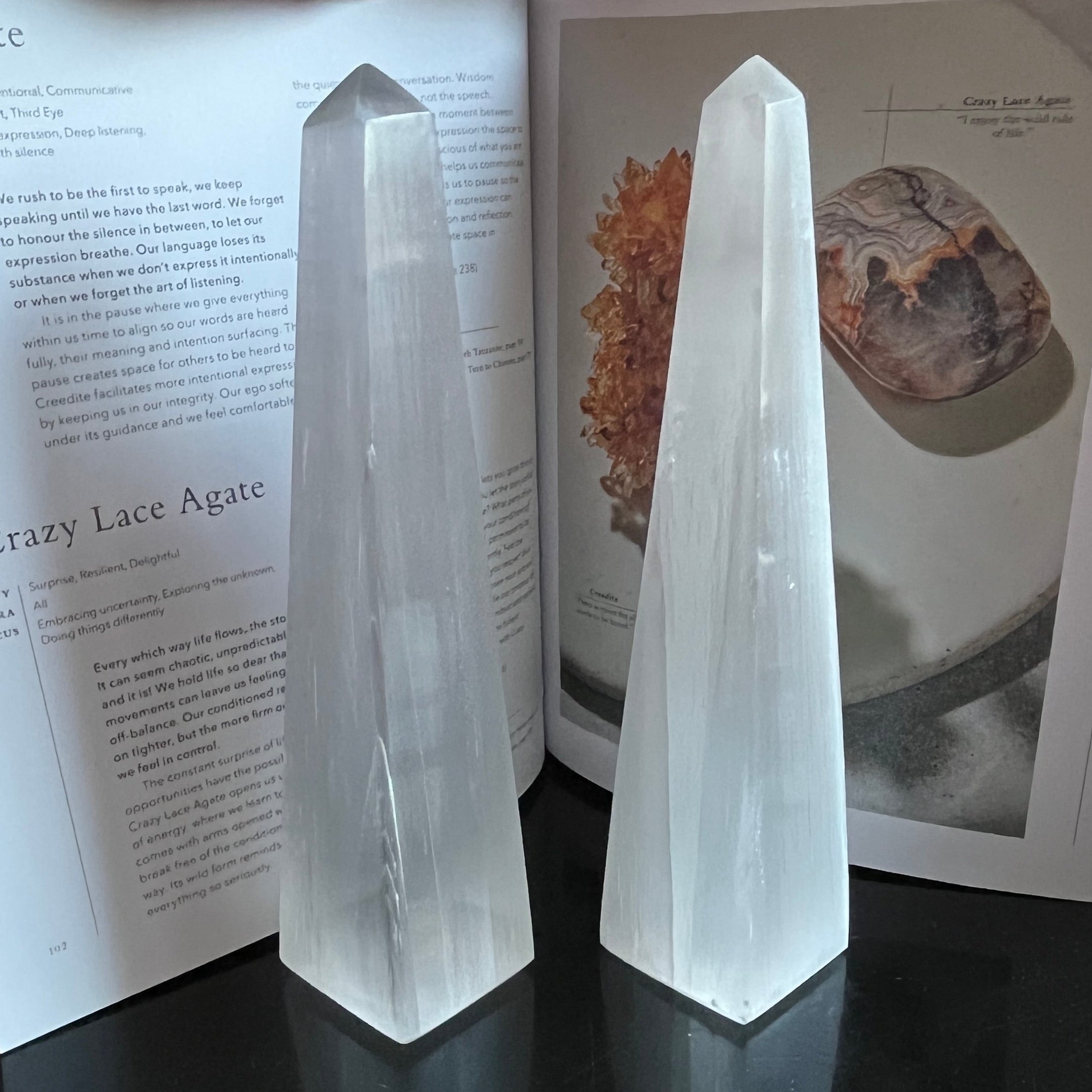 Selenite (Satin Spar) Obelisk