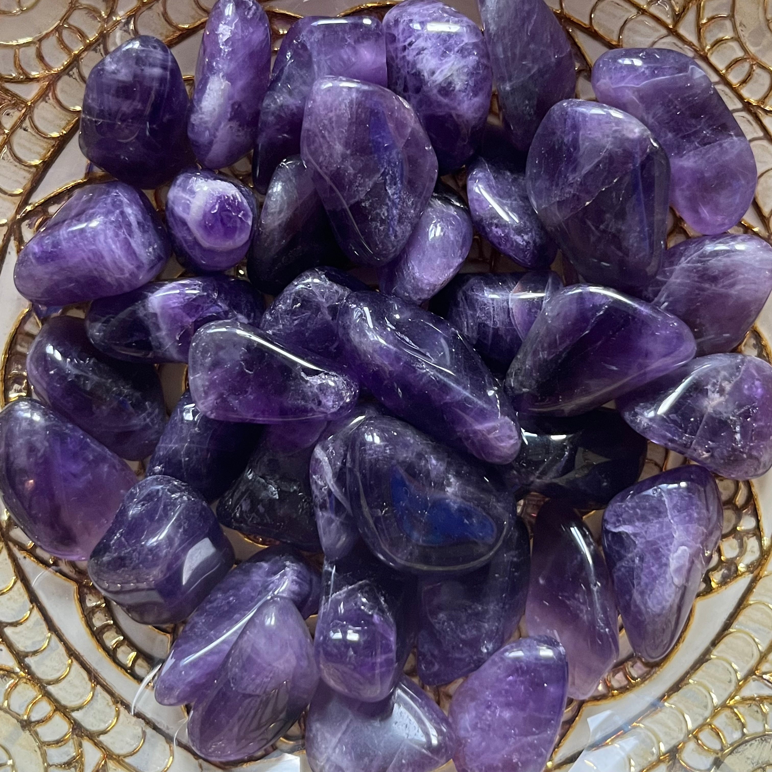 Dark Amethyst Tumblestones - Spirituality & Transmutation (Namibia) Crystals