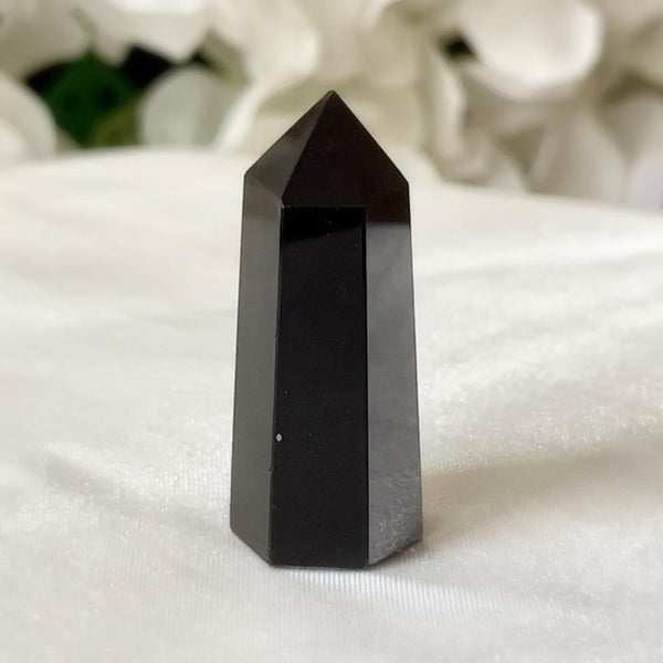 Black Obsidian Polished Point - Protection & Awareness 2- 3.8cm x 1.4cm Crystals