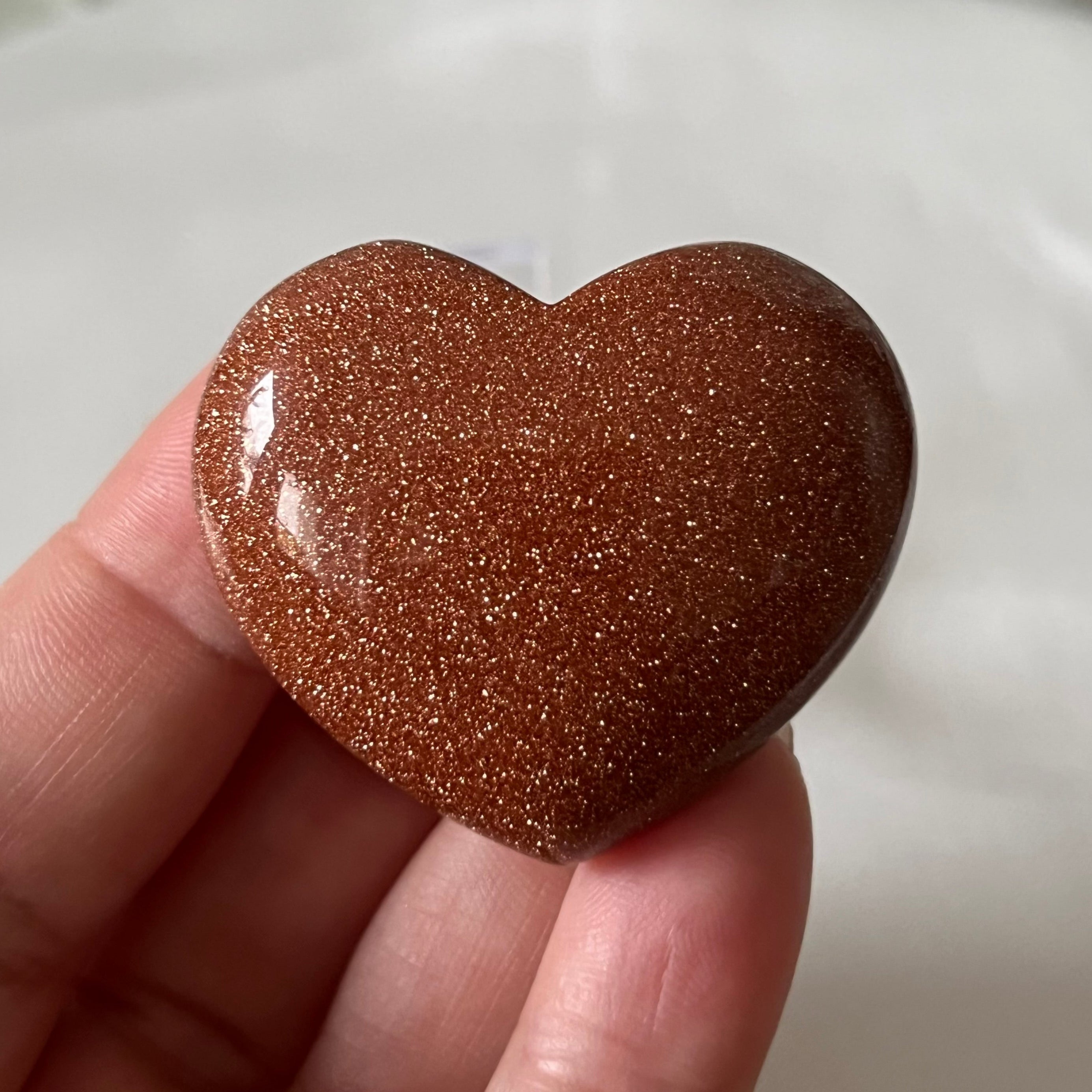 Brown Goldstone Heart Crystals