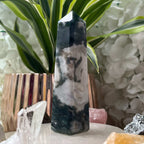 Moss Agate Obelisk- Optimism & Courage Crystals