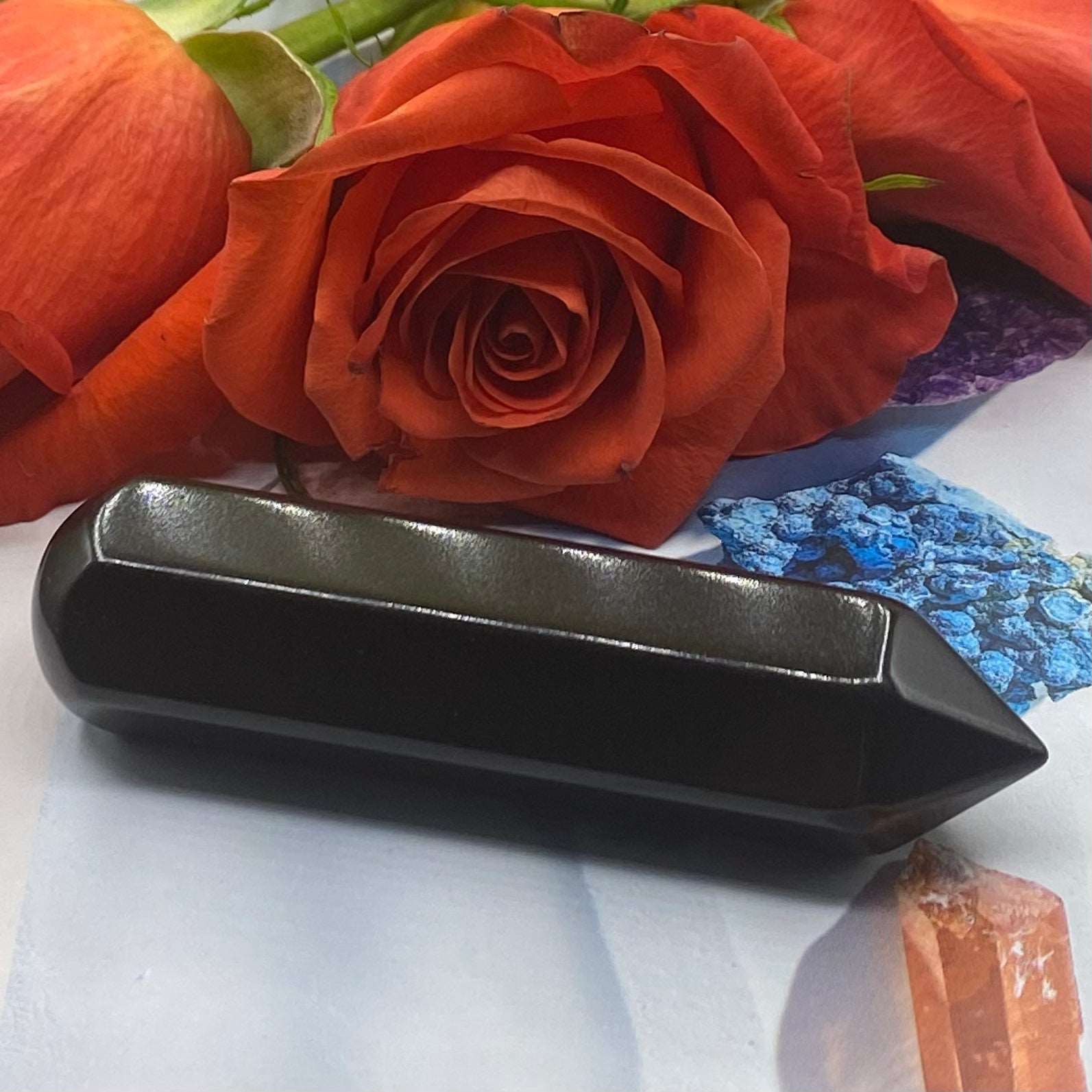 Black Jasper Wand (6 Faceted) Crystals