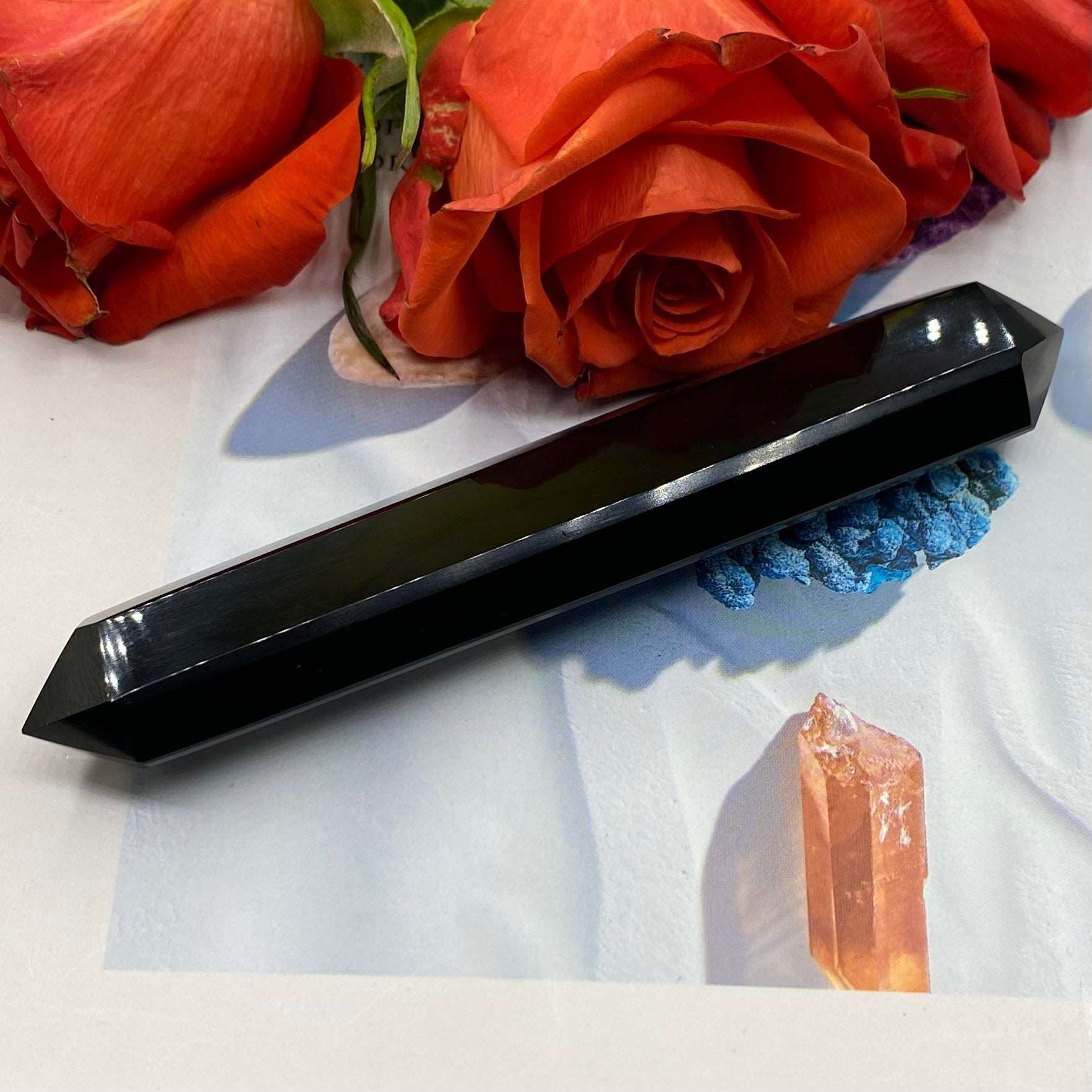 Black Obsidian Double Terminated Wand - Protection & Awareness Crystals
