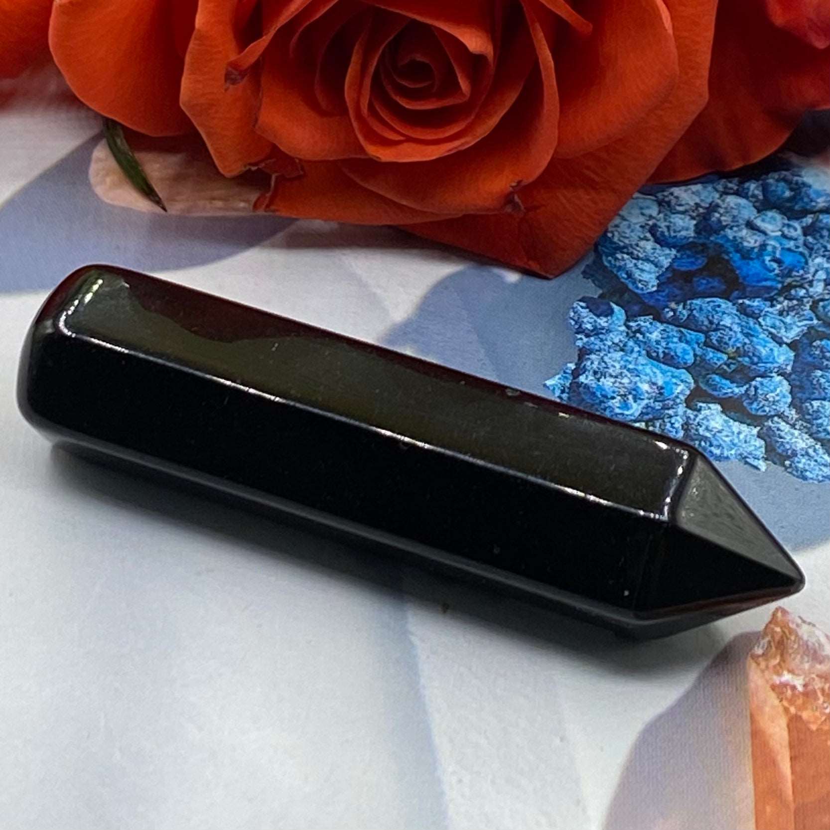 Black Obsidian Wand - Protection & Awareness Crystals