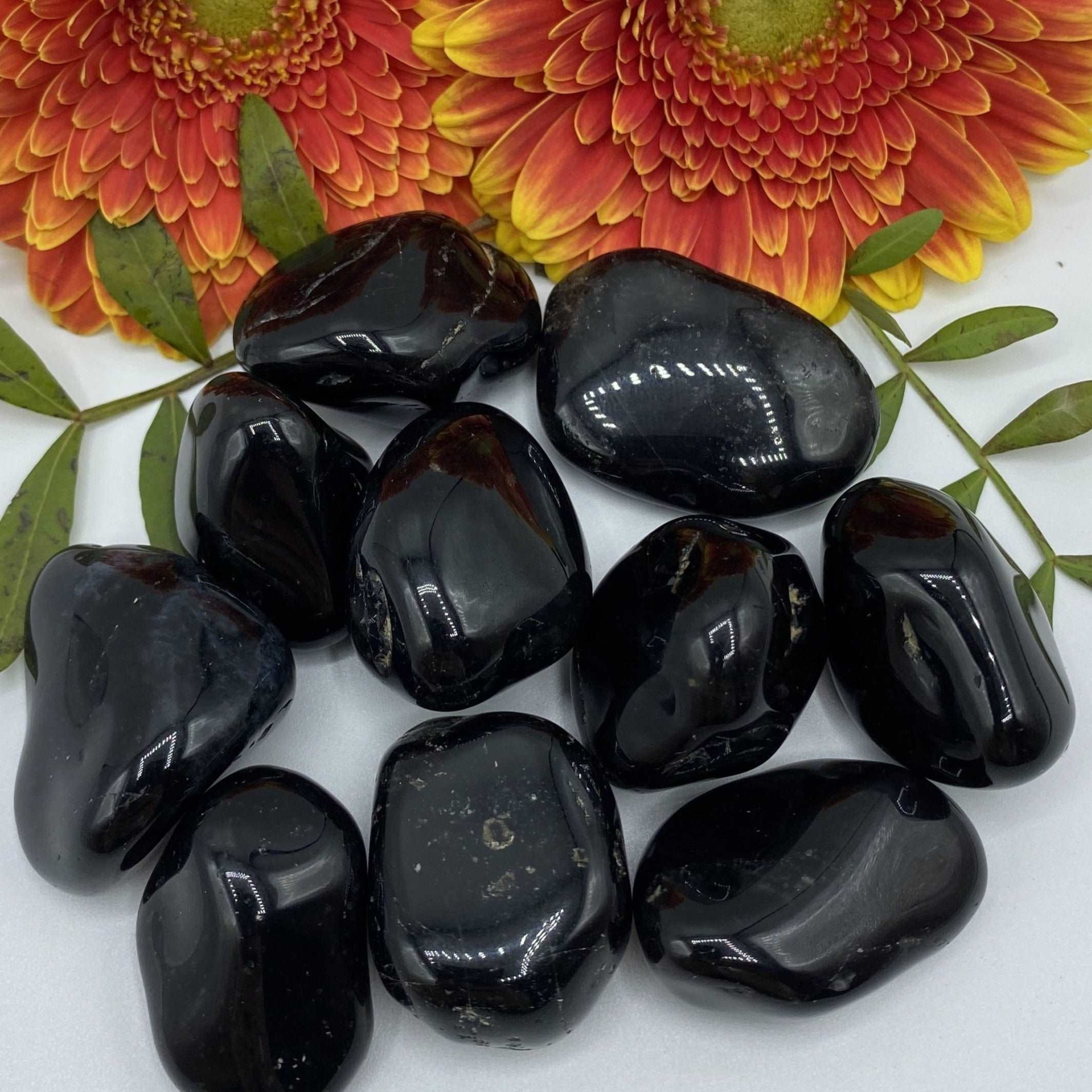 Black Onyx Tumblestones - Inner Strength & Energy Healing Large Crystals