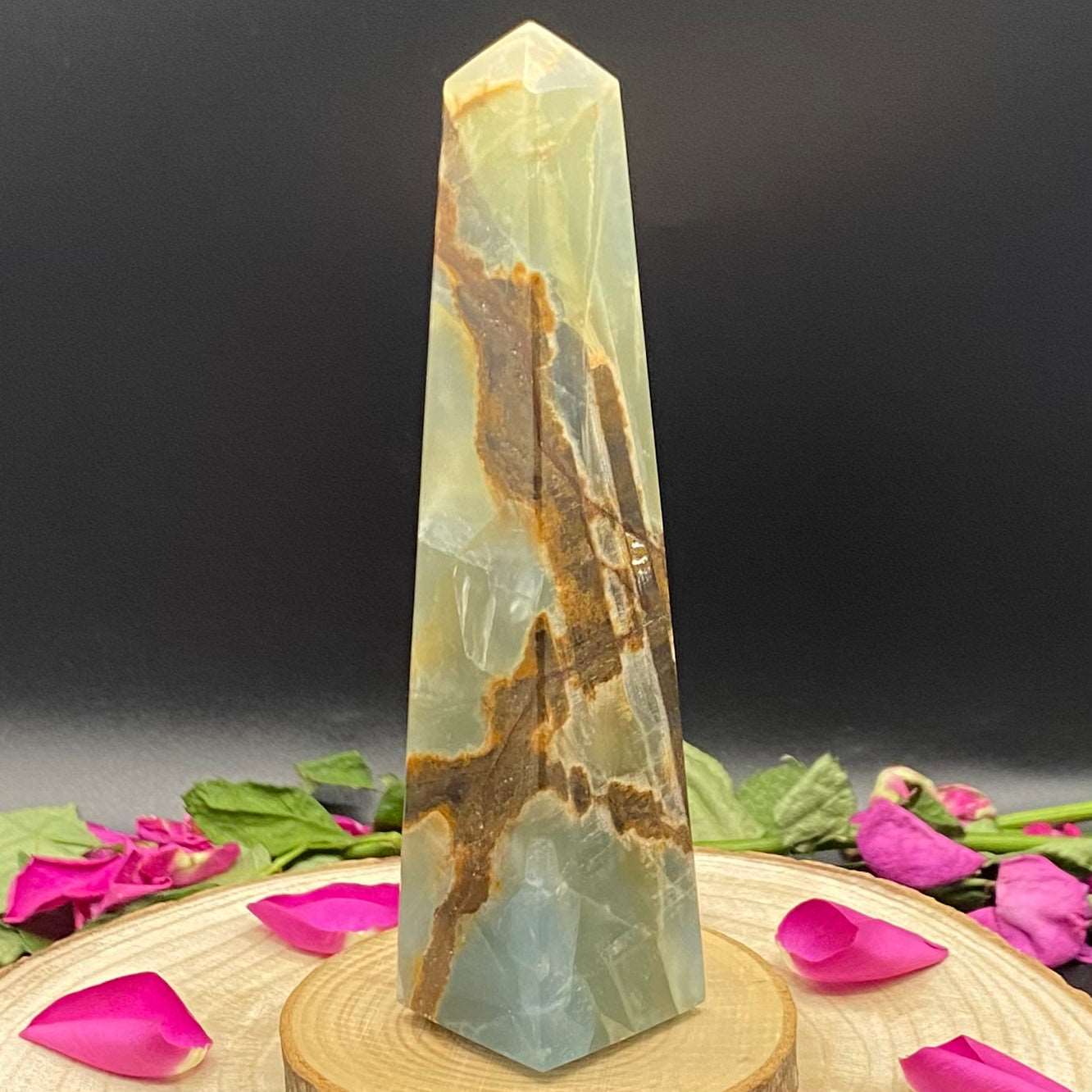 Blue Aragonite Obelisk - Communication Crystals