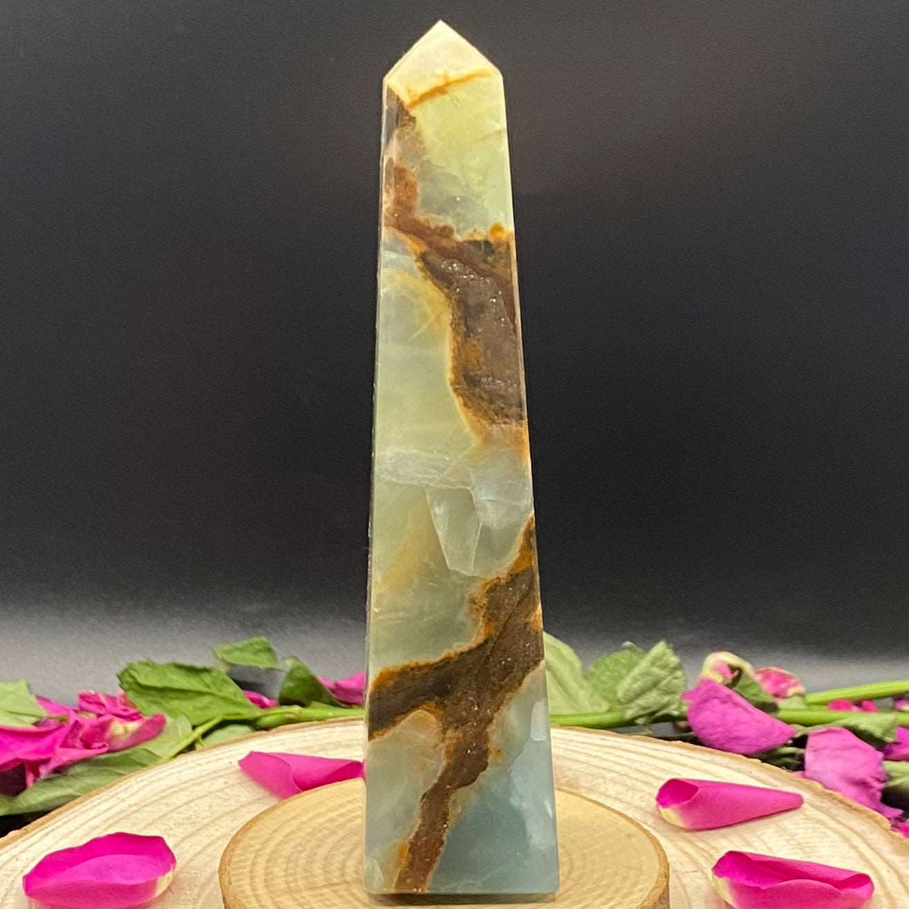 Blue Aragonite Obelisk - Communication Crystals