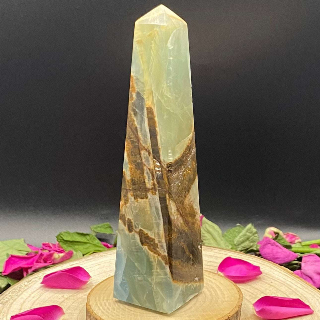 Blue Aragonite Obelisk - Communication Crystals