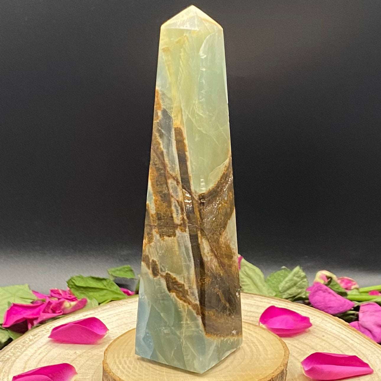 Blue Aragonite Obelisk - Communication Crystals