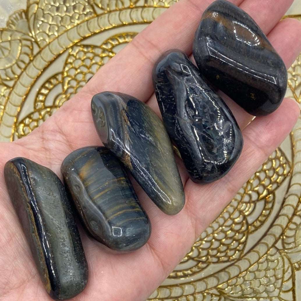 Blue Tiger's Eye (Hawk's Eye) Tumblestones - Communication & Serenity Crystals