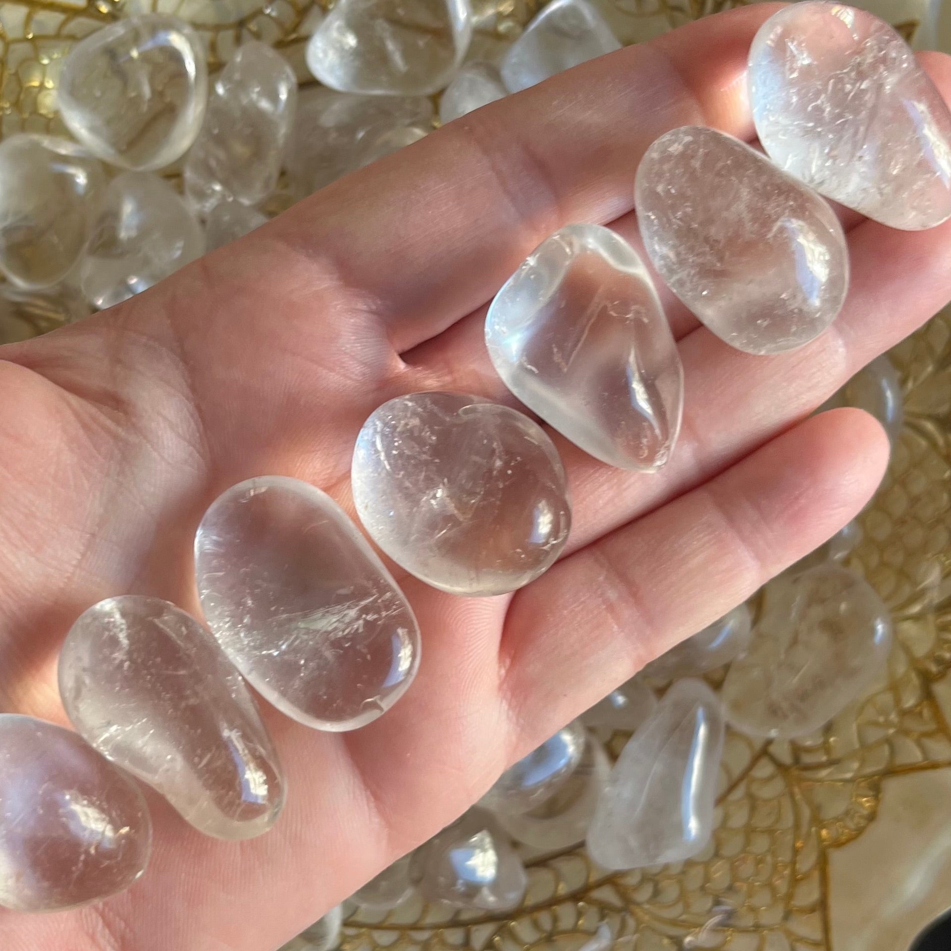 Clear Quartz (Rock Crystal) Tumblestones - Intuition & Wisdom Medium Crystals