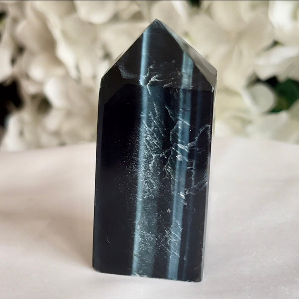 Blue Tiger's Eye (Hawk's Eye) Obelisk - Communication & Serenity Crystals