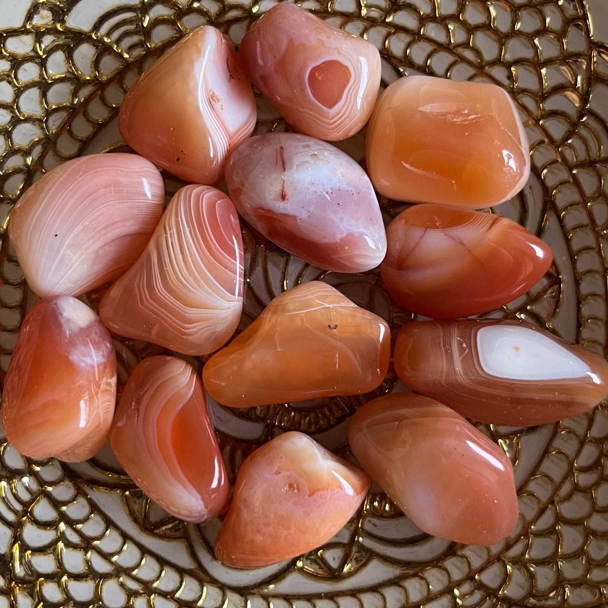 Banded Carnelian Tumblestones - Vitality & Courage Crystals