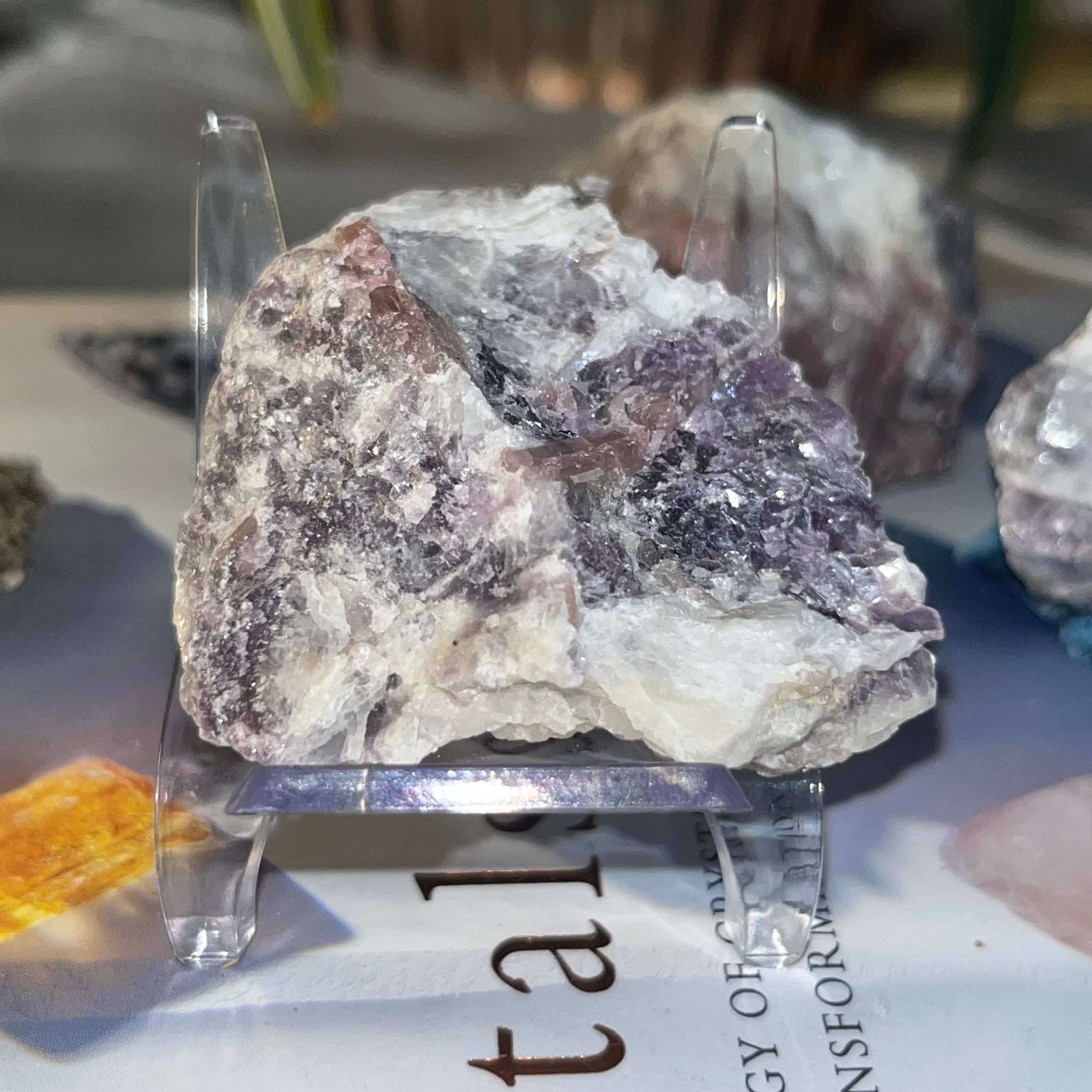 Rough Pink Tourmaline w/ Lepidolite Chunk - Emotional Healing & Self-Esteem 1- 48g Crystals