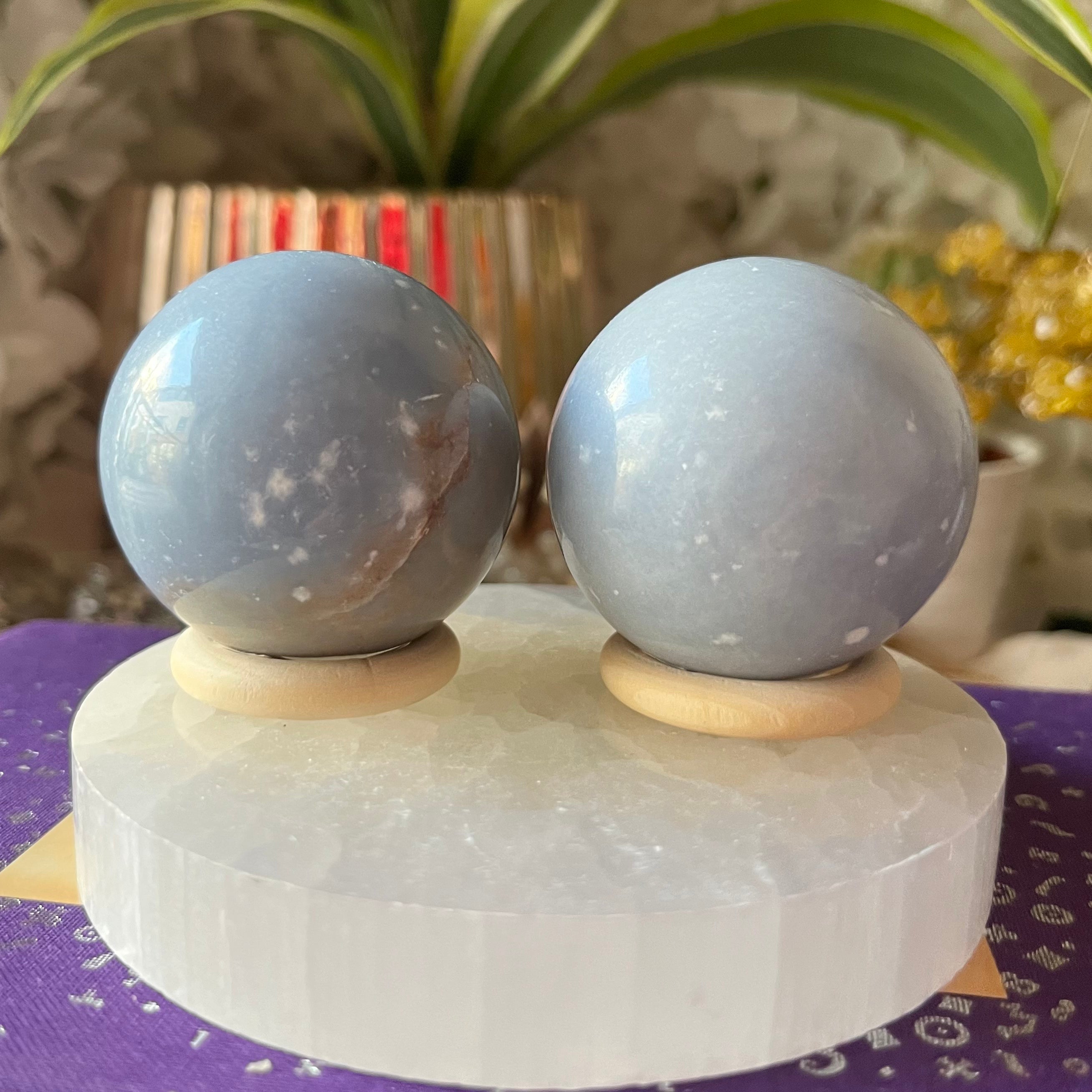 Angelite Sphere - Angelic Connection & Harmony Crystals
