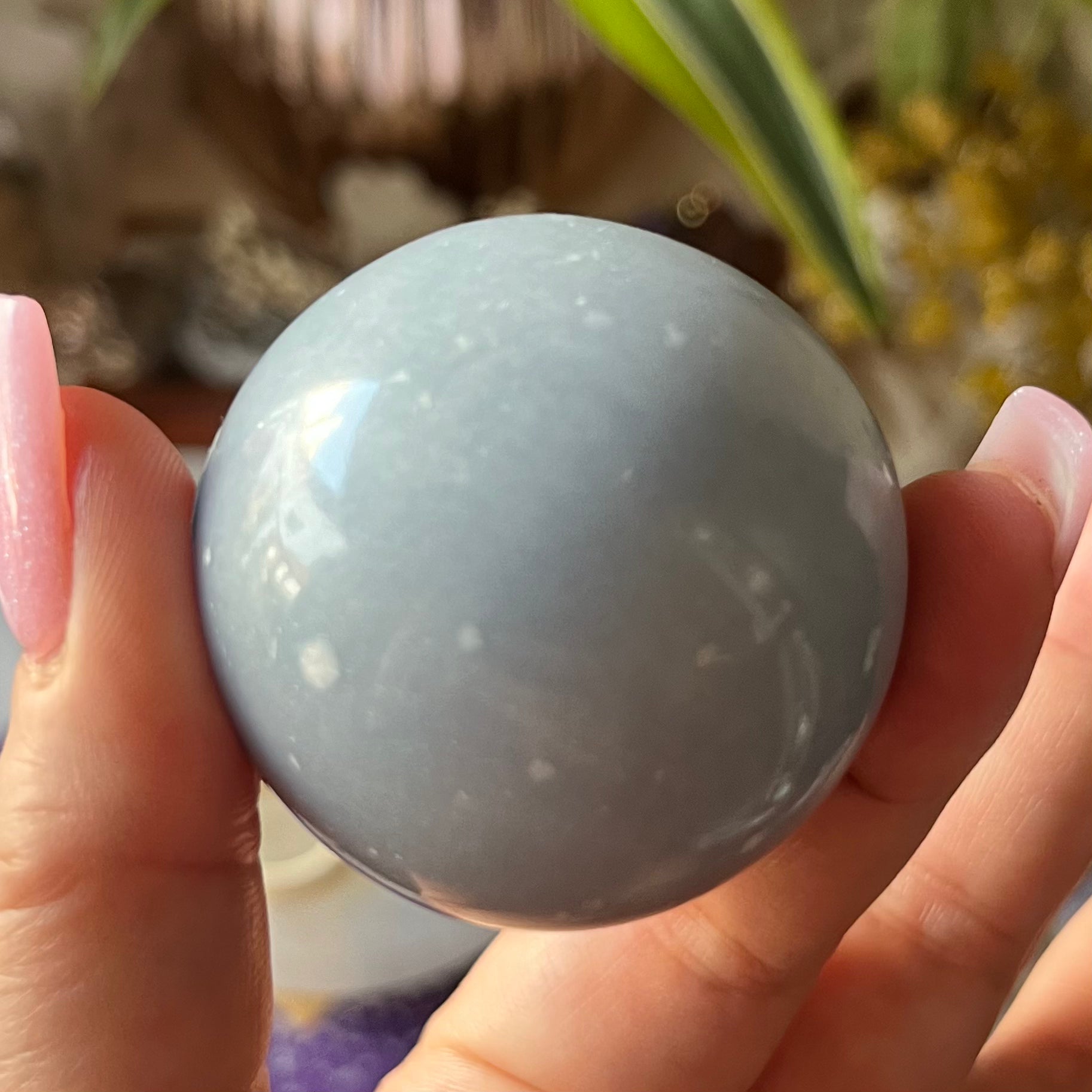 Angelite Sphere - Angelic Connection & Harmony Crystals