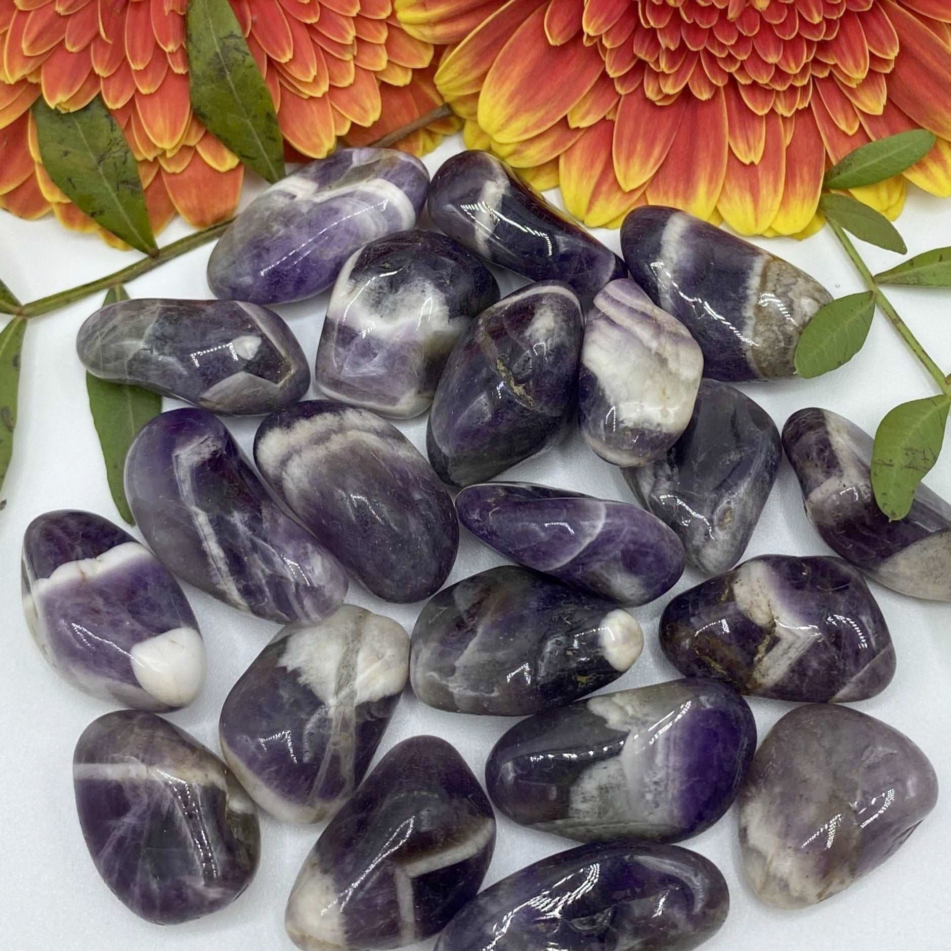 Chevron (Dream/Banded) Amethyst Tumblestones - Spiritual Wisdom & Comfort Small Crystals