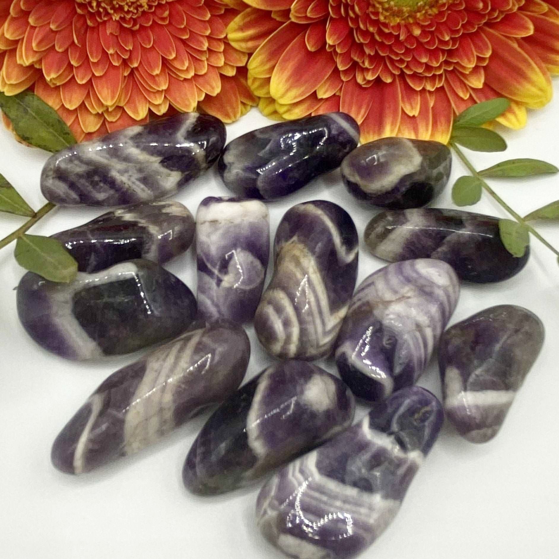 Chevron (Dream/Banded) Amethyst Tumblestones - Spiritual Wisdom & Comfort Medium Crystals