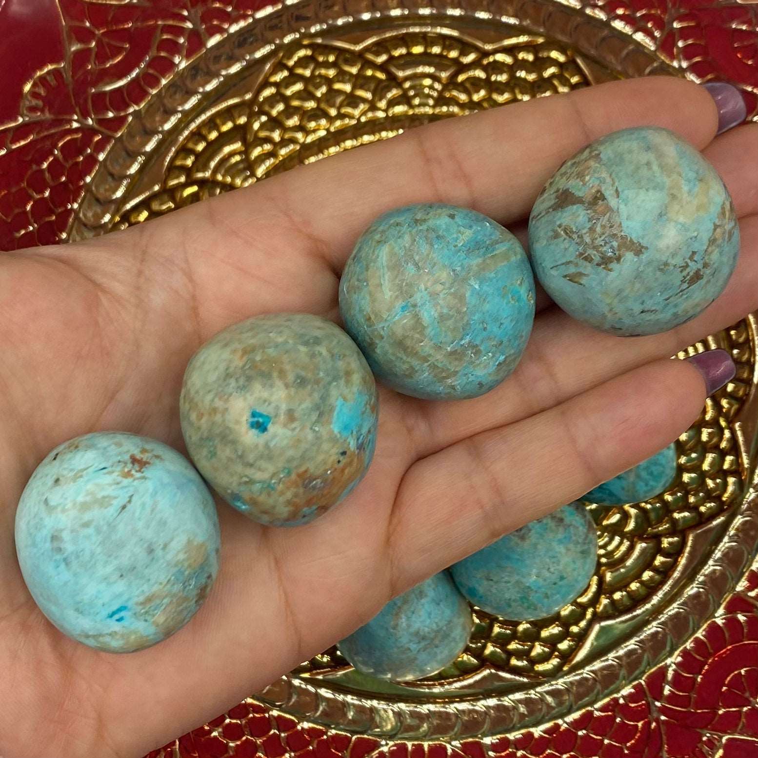 Chrysocolla Tumblestones (Extra Quality) - Fertility & Sensitivity Large Crystals