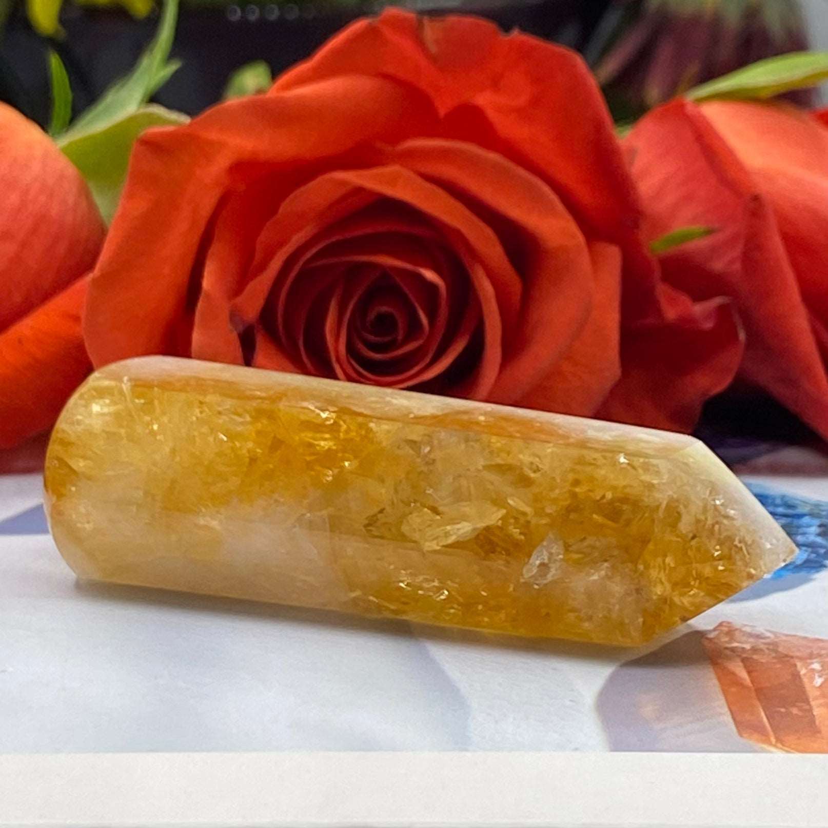 Citrine Point Wand (Heat Treated) - Abundance & Success Crystals