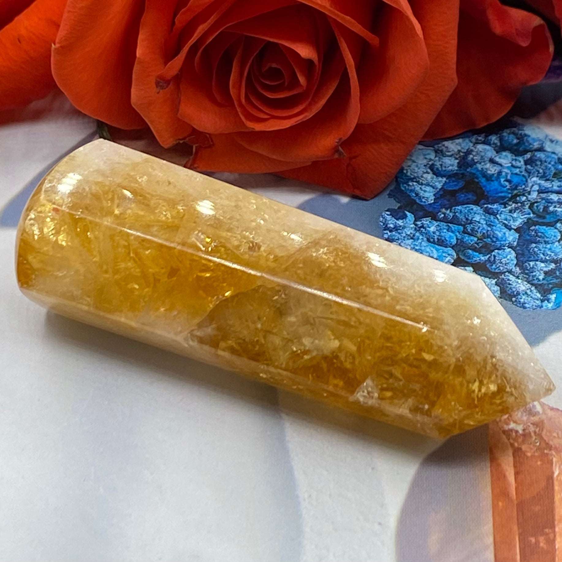 Citrine Point Wand (Heat Treated) - Abundance & Success Crystals