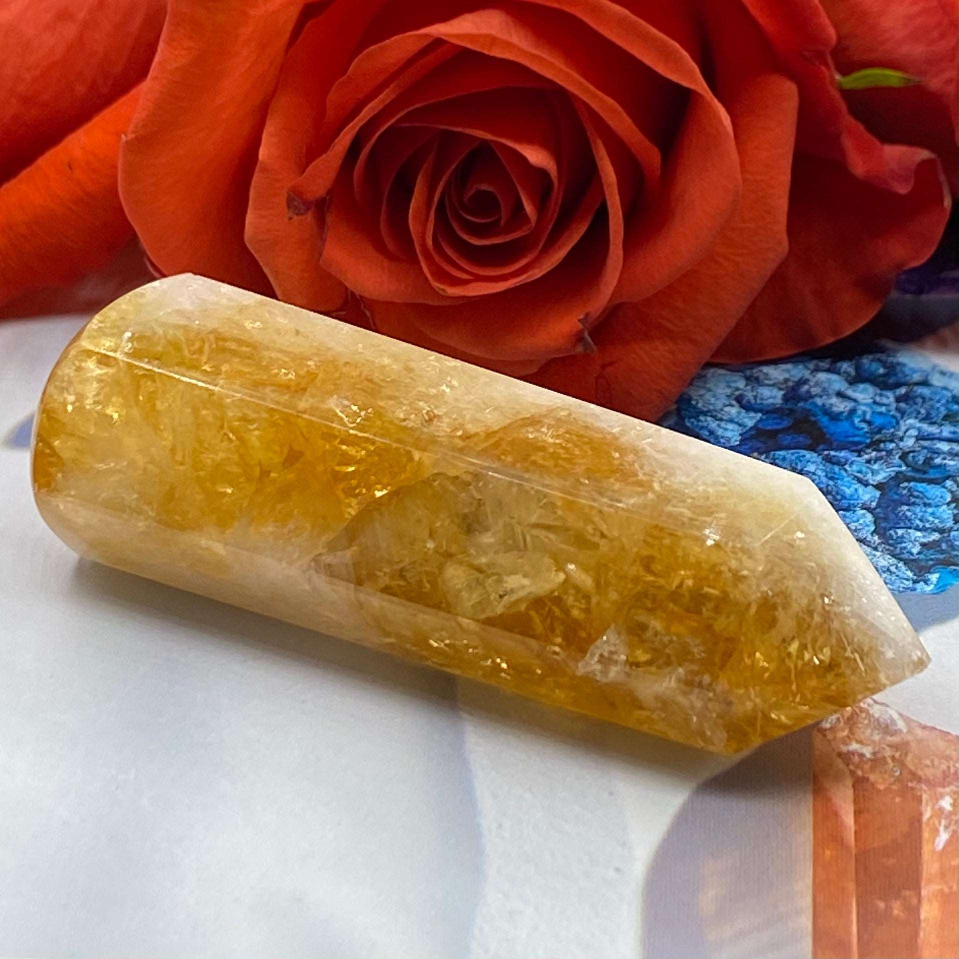 Citrine Point Wand (Heat Treated) - Abundance & Success 7cm Crystals