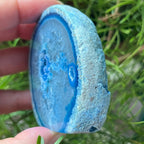Blue Agate Cut Base Geode - Peace & Happiness