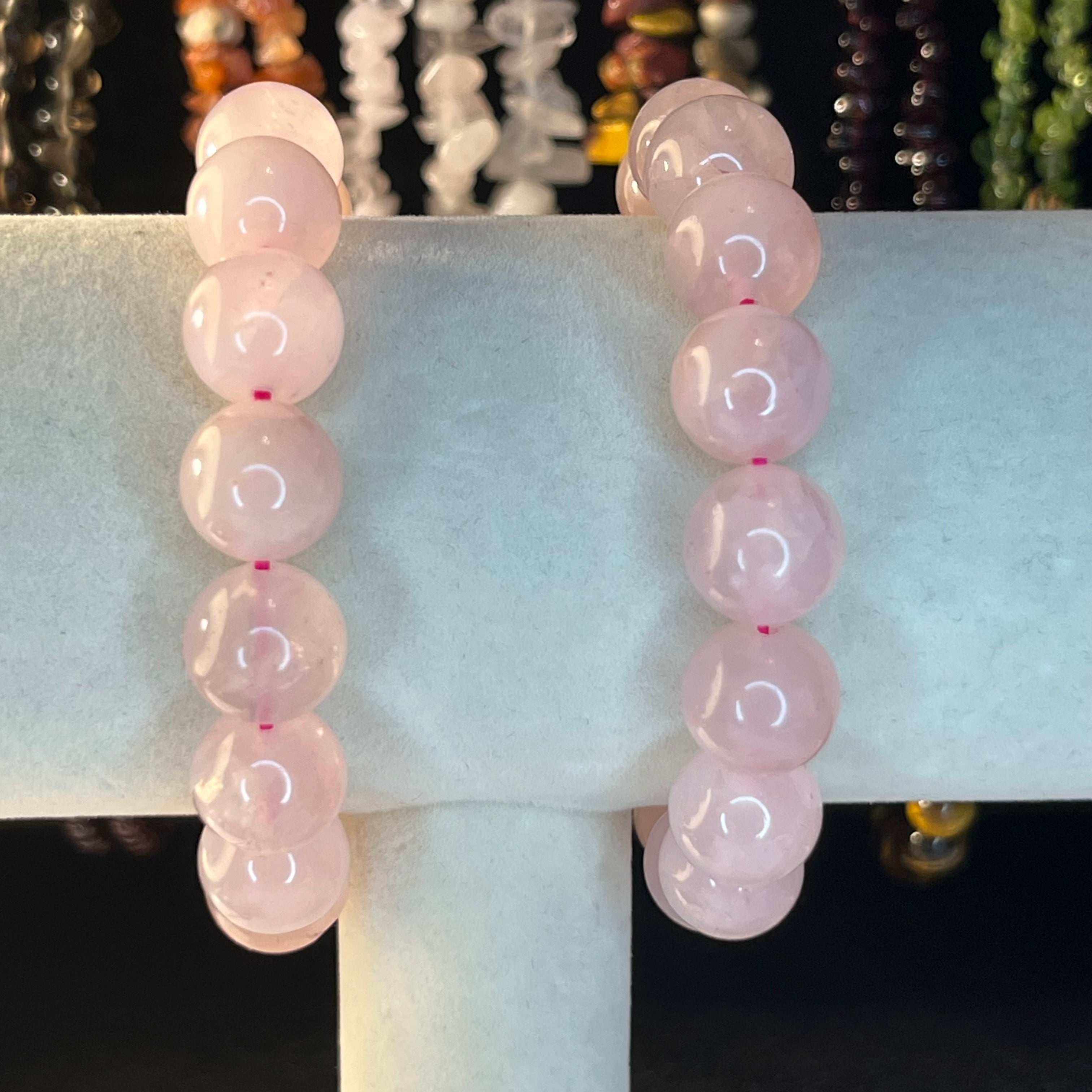 Power Bracelets Rose Quartz (1.2cm) Crystals