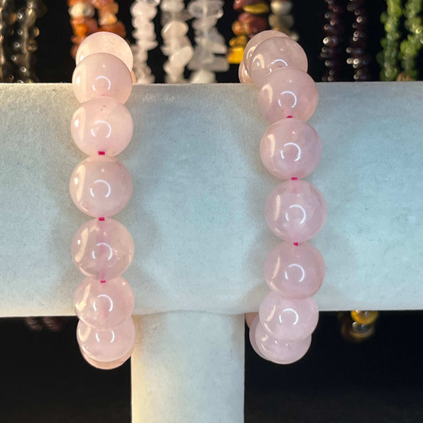 Power Bracelets Rose Quartz (1.2cm) Crystals