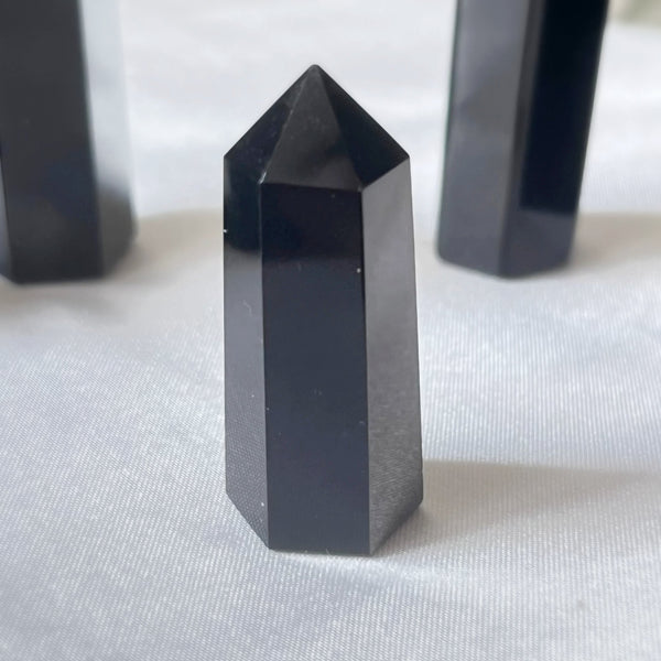 Black Obsidian Polished Point - Protection & Awareness Crystals