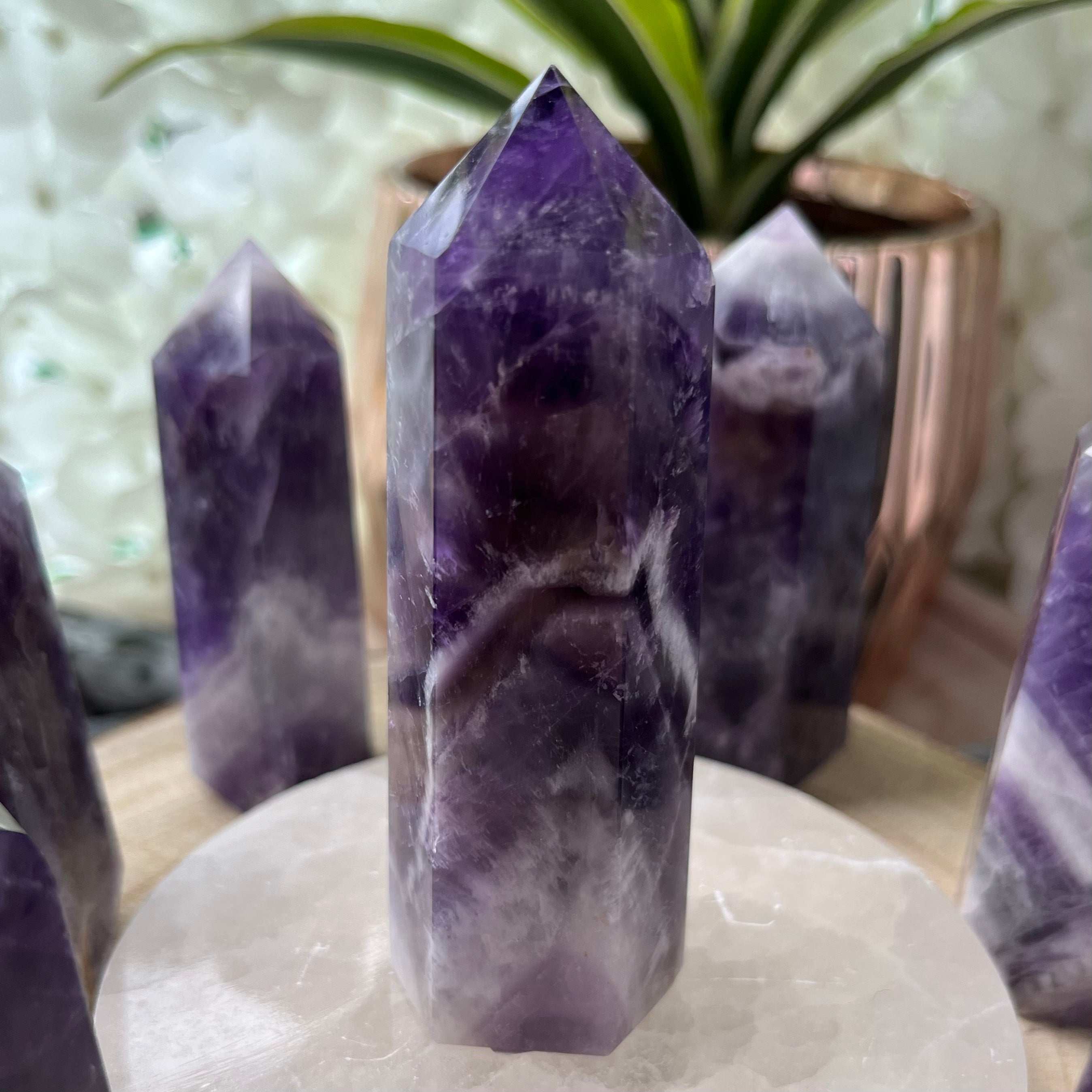 Chevron (Dream/Banded) Amethyst Tower - Spiritual Wisdom & Comfort 6- 9.2cm Crystals