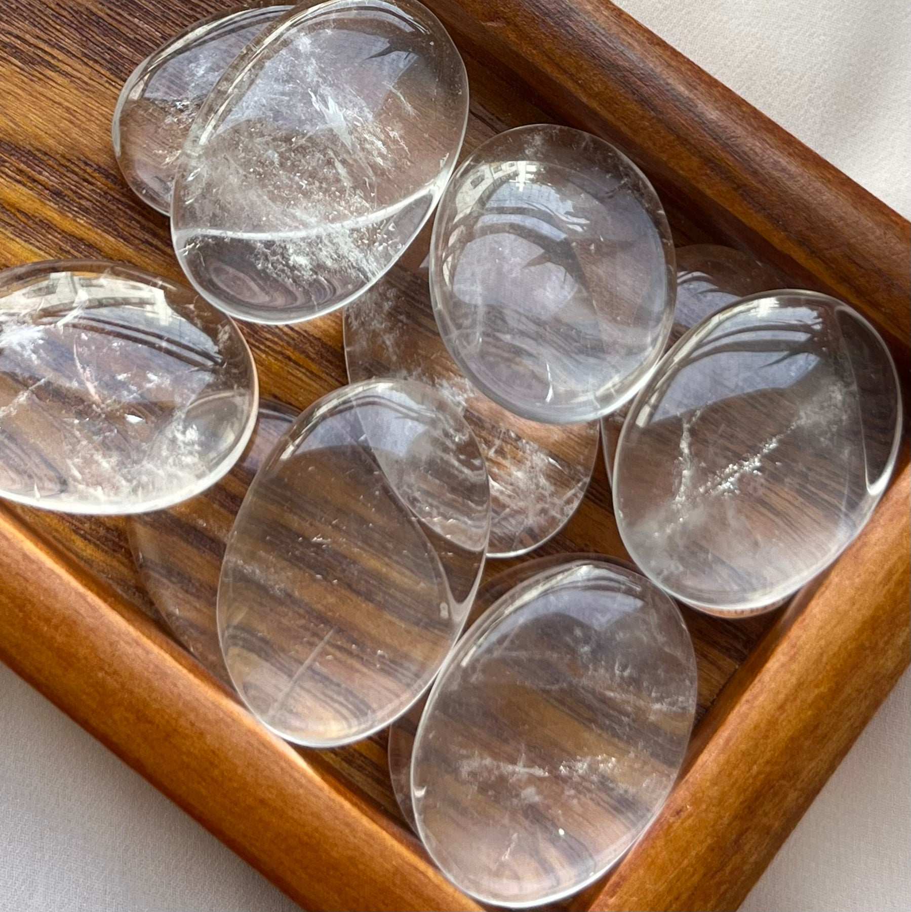 Clear Quartz (Rock Crystal) Palmstone - Intuition & Wisdom Crystals