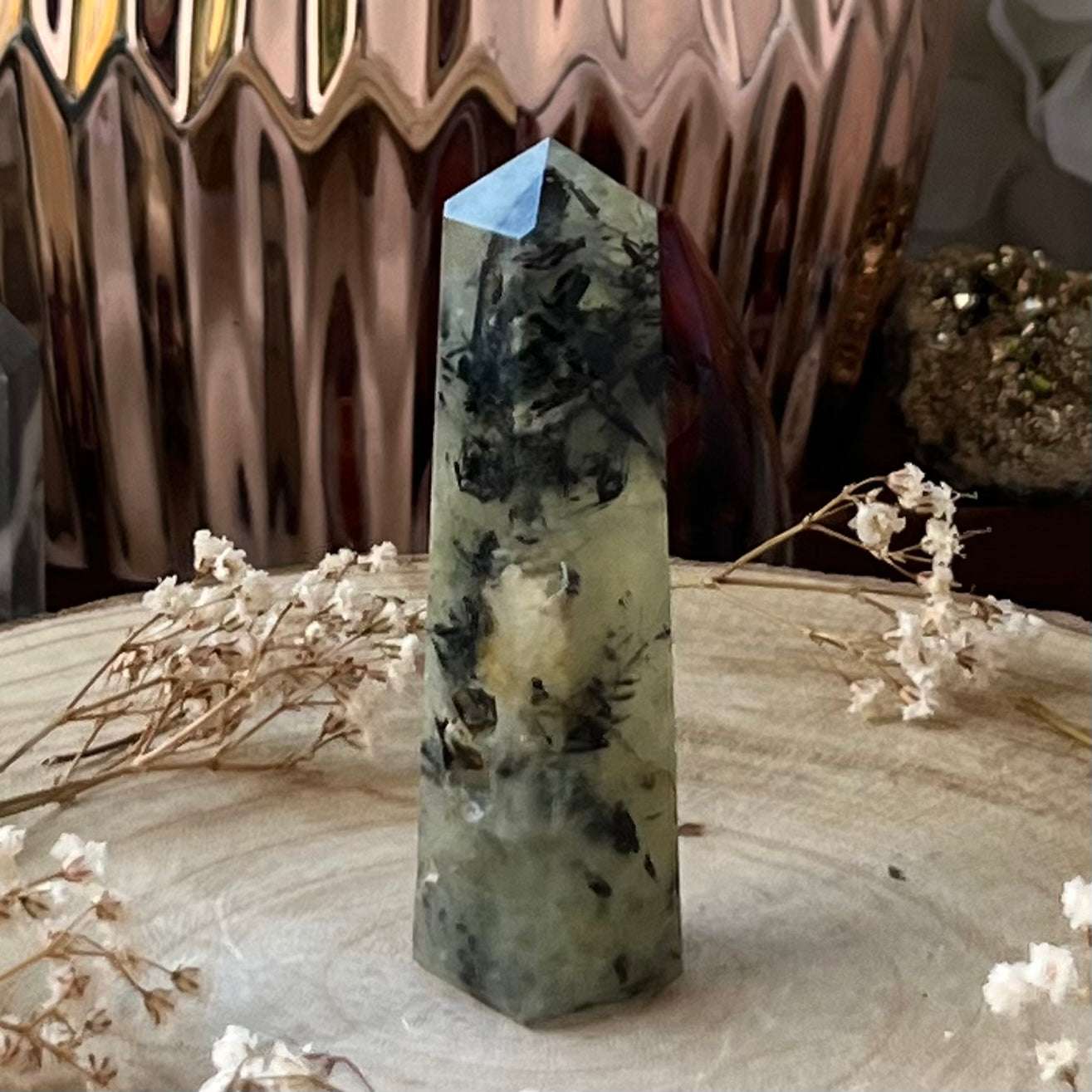 Prehnite Obelisk 3- 7cm Crystals