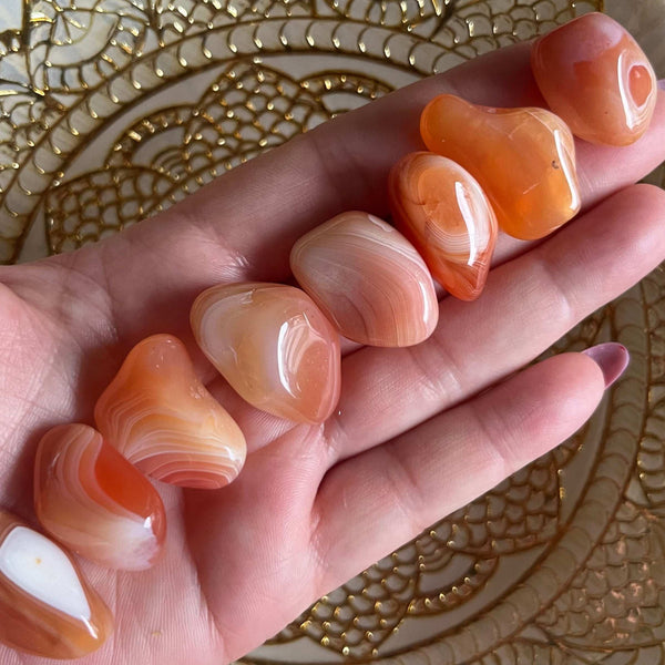 Banded Carnelian Tumblestones - Vitality & Courage Medium Crystals