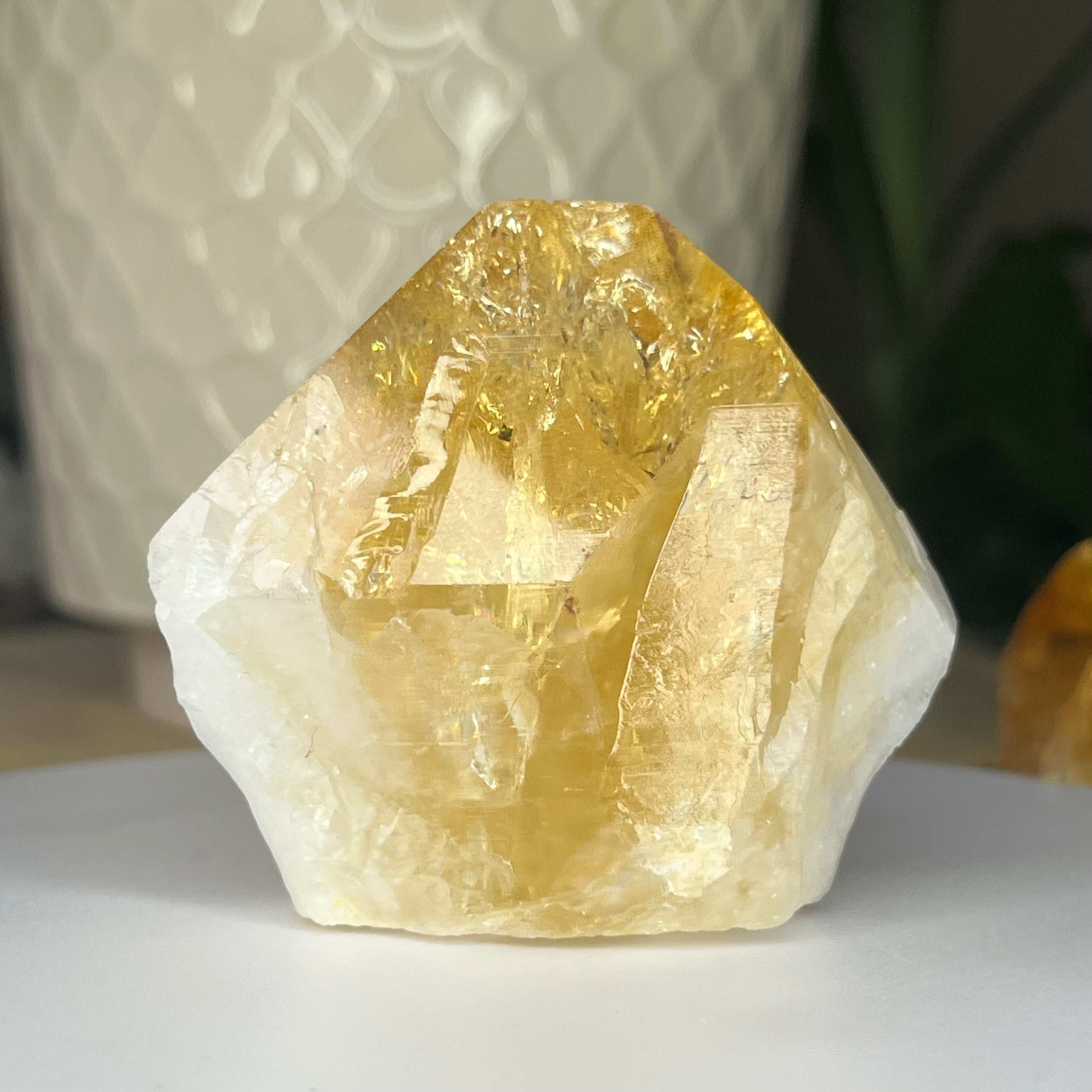 Citrine Cut Base Point (Heat Treated) - Abundance & Success 3- 5.3cm x 5cm Crystals