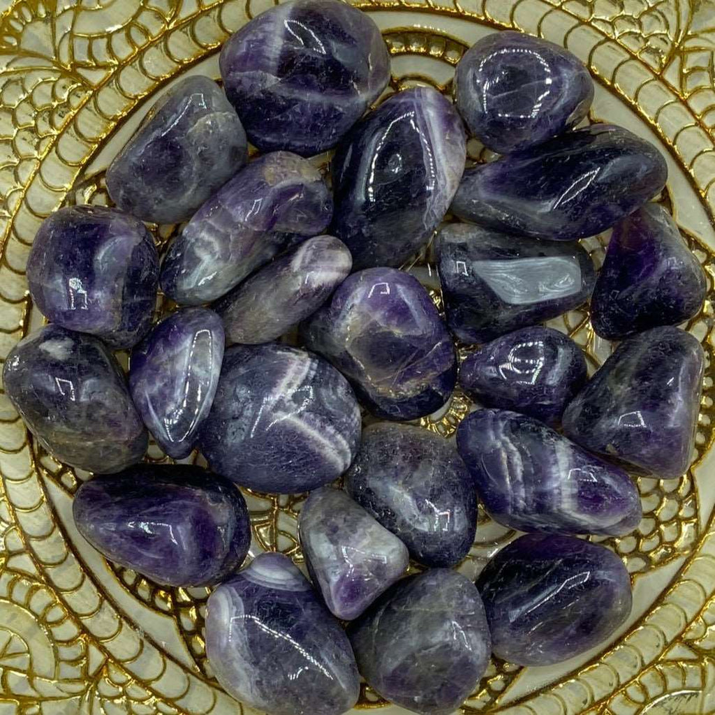 Dark Amethyst Tumblestones - Spirituality & Transmutation (Brazil) Crystals