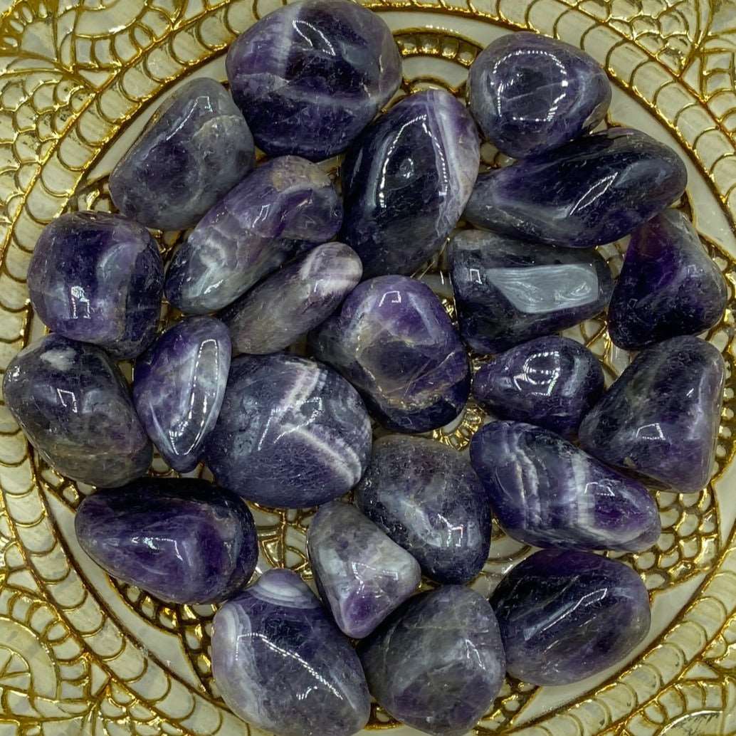 Dark Amethyst Tumblestones - Spirituality & Transmutation (Brazil) Crystals