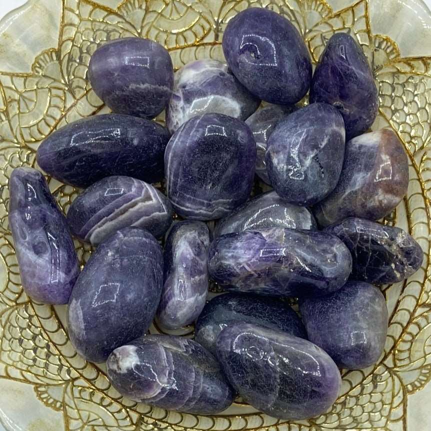Dark Amethyst Tumblestones - Spirituality & Transmutation (Brazil) Large Crystals
